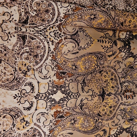 Dana Buchanan Long Sleeve Blouse, Lightweight, Olive Green And Cream, Sz L - Picture 3 of 8